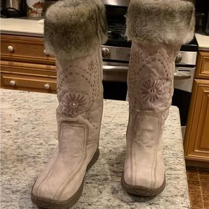 All Man made suede & fur boots